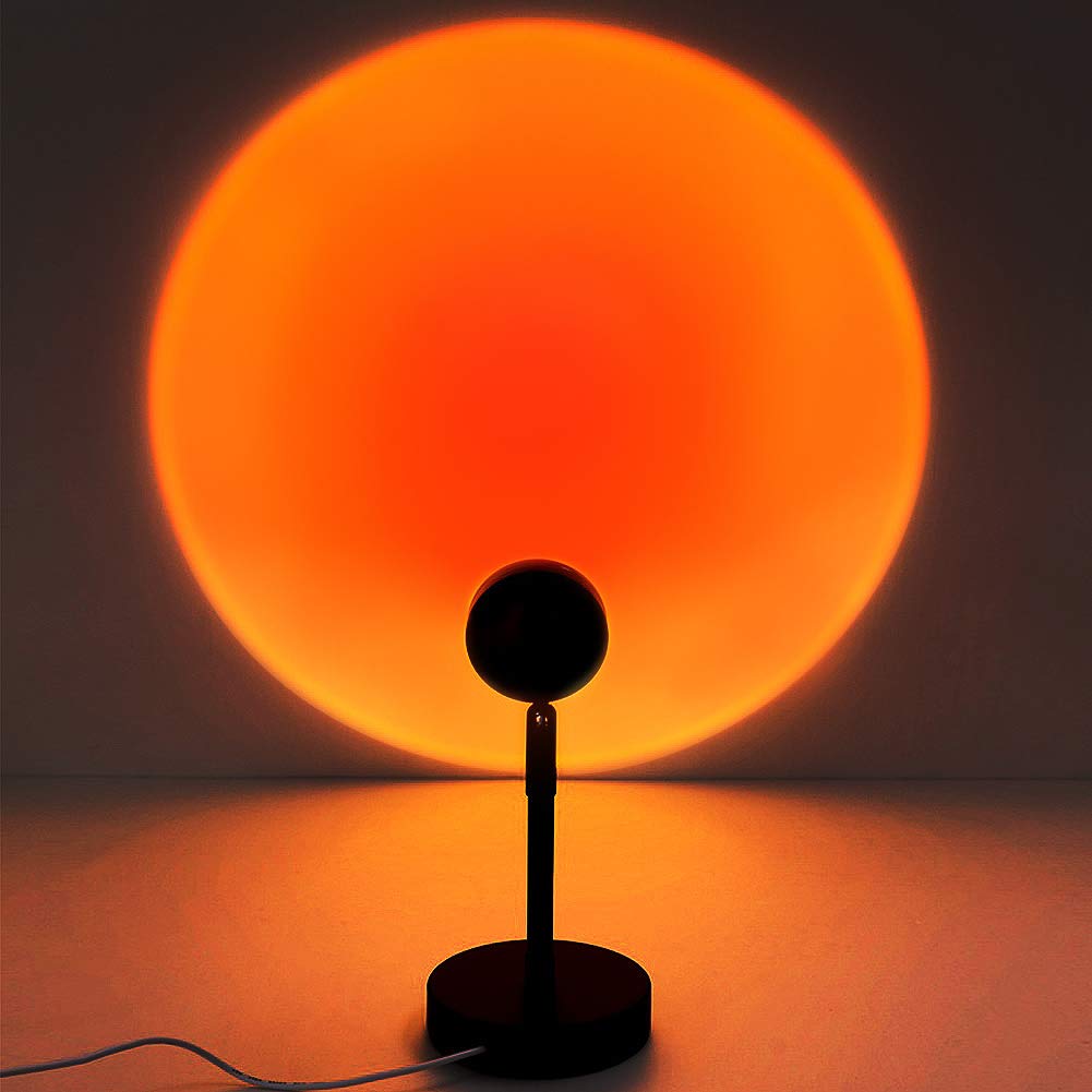 Projection Sunset Lamp, Romantic Sunset Lights Lamp, 180° Rotatable Vision LED Light, Modern Floor Stand Night Light for Living Room Bedroom Decor, Home Party, Photography (Sunset Red)
