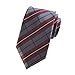 MENDENG New Classic Plaids Check Dark Red Jacquard Woven Silk Men's Tie Necktie