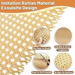 Sgran 16 Inch Plastic Rattan Cane Webbing Roll, 6.6