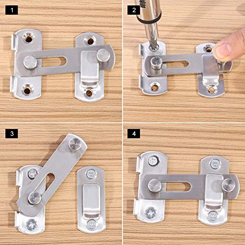 Flap Latch Bolt Bolt Lock Door Lock Safety flip Lock, Buckle Window Lock Wire Surface Treatment - Thumbnail 2