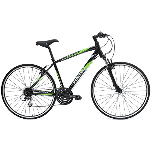 Head Revive XSM 700C Hybrid Road Bicycle, Black/Green, 22-Inch/X-Large