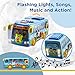 WolVol Shaking Blue Mini School Bus Toy for Toddlers Boys and Girls with Lights and Music, Shakes, Self Driving, Bump and Go Action - Interesting and Fun Toys for Little Kids