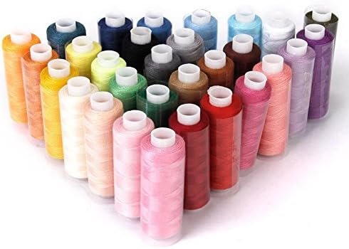 Awkli 30 Color Sewing Threads Spool for Knitting,Sewing,Crochet,Cross Stitch. Polyester 250 Yards Each