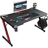 Homall Gaming Desk 44 Inch Computer Desk Gaming Table Z Shaped Pc Gaming Workstation Home Office Desk with Carbon Fiber…