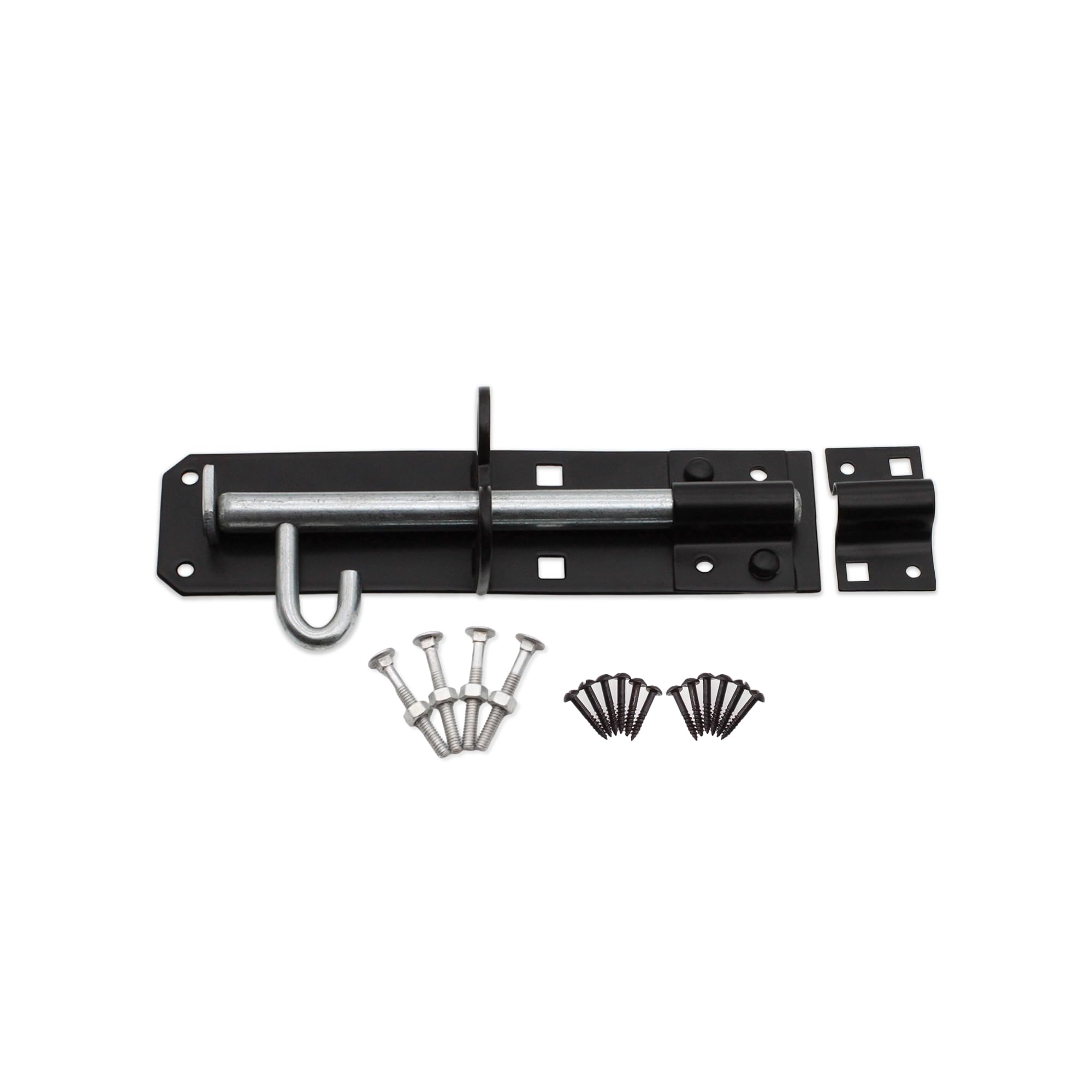 Infinity Decor Black Padbolt Brenton Bolts, 4” or 6” Steel Sliding Bolt Lock - for Gates, Sheds, Garden (6" - 150mm)