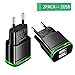 European Wall Charger,Capkit Universal 2-Pack Dual Port LED Europe USB Charger Plug Travel Power Adapter for iPhone X 8/7/6/6S Plus 5S,iPad,Samsung Galaxy S8 Plus S7/S6 Edge, HTC, LG and More