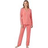 Noble Mount Soft Cotton Womens Pajama Set with Long Sleeve Button Down PJ Shirt and Full Length Pajama Pants with Pockets