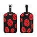 Use4 Red Lips Black Luggage Tags Travel ID Bag Tag for Suitcase 1 Piece