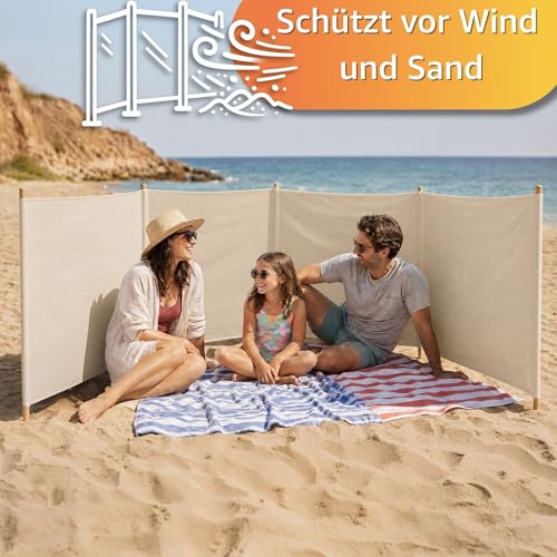 Amazinggirl Windshield Beach Camping Privacy Screen - Wind and Sun Protection Ideal for Garden, Swimming Pool, Travel and Patio, Lightweight and Stable Privacy Screen for Outdoor Use