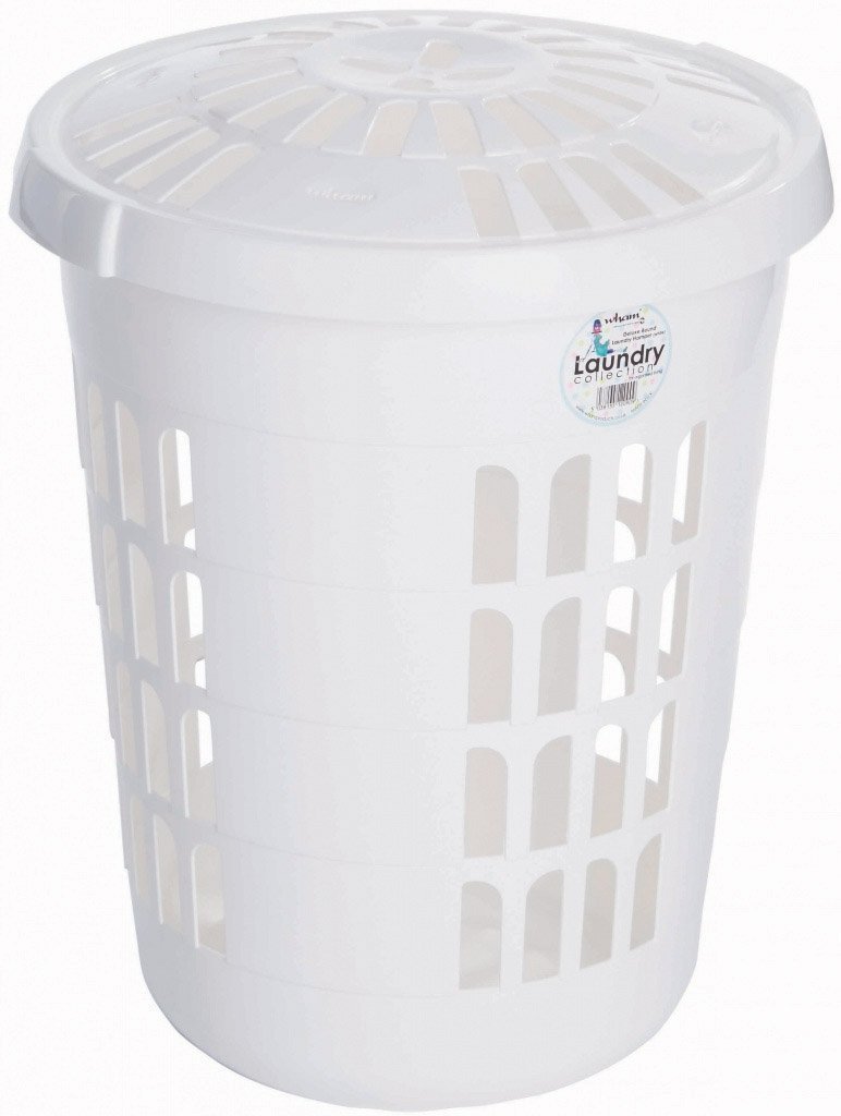 Wäschetonne / Wäschekorb, rund, Weiß: Amazon.de: Küche & Haushalt