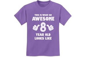 Tstars 8th Birthday Shirt for Boys or Girls - This is What an Awesome 8 Year Old Looks Like Youth Kids T-Shirt Gift