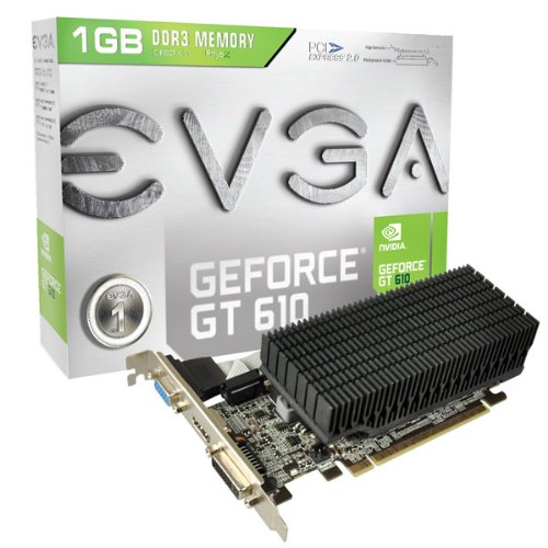 EVGA GeForce GT 610 Silent Graphic Card (1GB DDR3/PCI Express 2.0/810MHz/1000MHz)