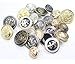 14 Piece Antiqued Bronze Metal Blazer Button Set - Crown Lion- for Blazer, Suits, Sport Coat, Uniform, Jacket 15mm 21mm