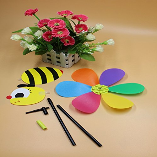 Jili Online 3D Large HoneyBee Shaped Windmill Wind Wheel Whirligig Garden Lawn Yard Decoration