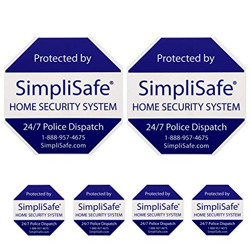 SimpliSafe 2 Home Security Yard Signs and 4 Security Stickers Decals for Doors and Windows