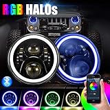 VICTORY Led Headlight with Halo Angel Eye DRL LED Headlamp For 07-17 Victory Motorcycle Cruisers Cross Road Country-Black