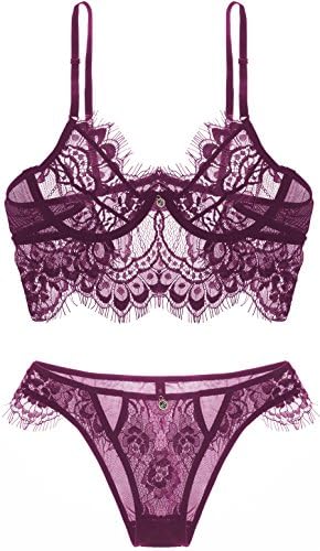 Lingerie for Women, Sexy Lace Lingerie, Half Cups Babydoll Bralette, G-String Lace Dress