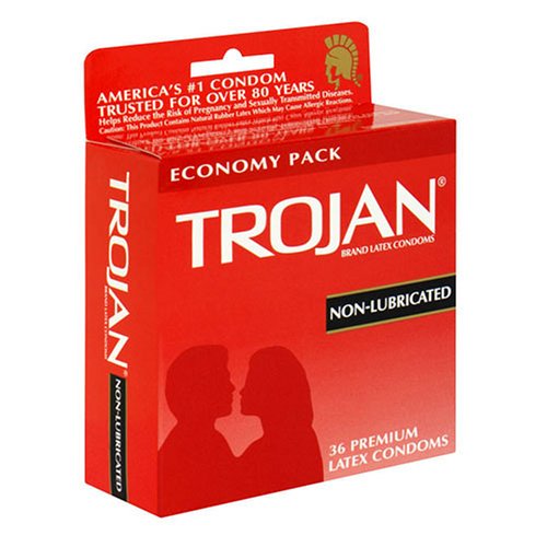 Trojan Latex Condoms, Non-Lubricated, 36-Count Boxes (Pack of 2) image