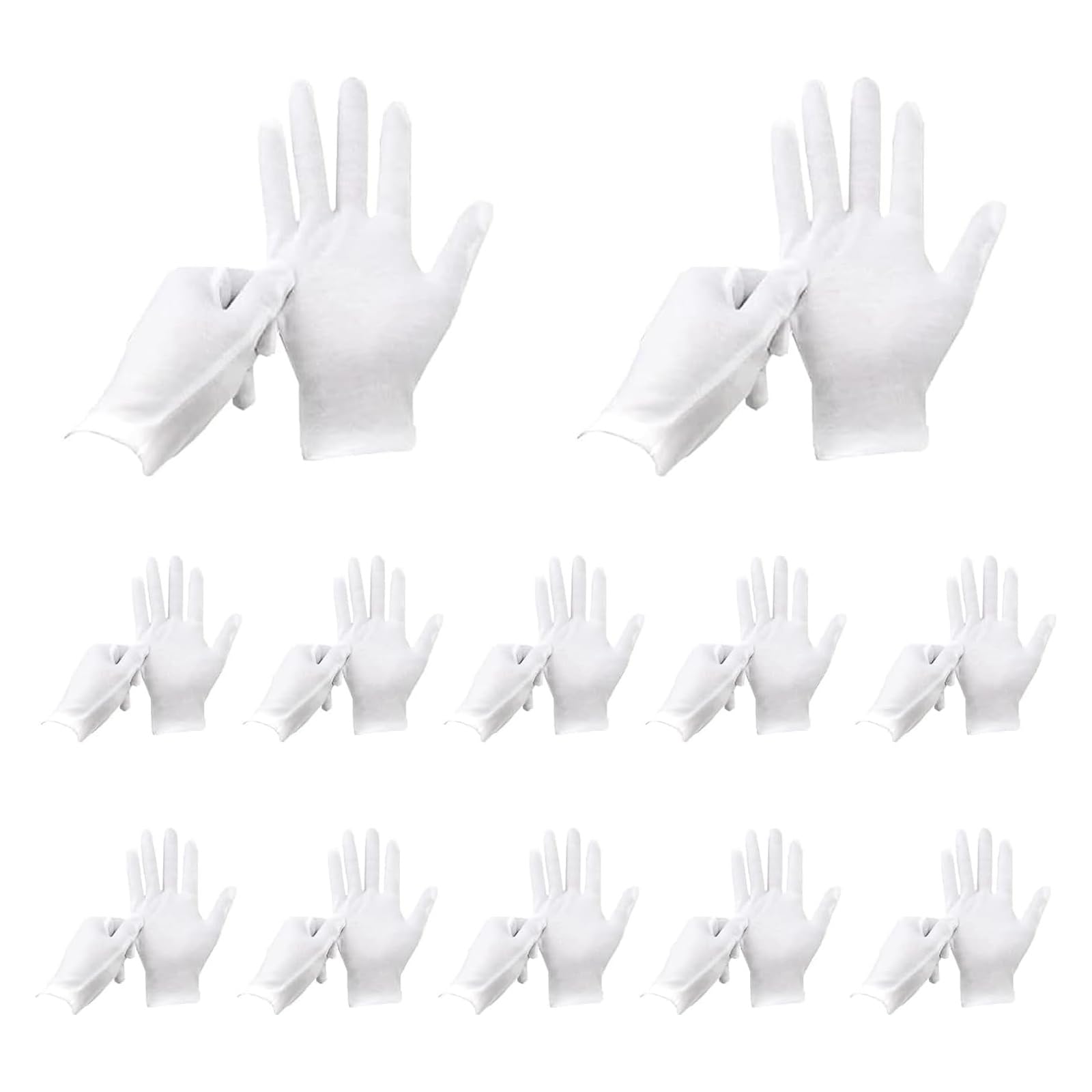 JNGTKL Cotton Gloves - 12 Pairs, Washable, Stretch, for Men & Women, Allergy-Friendly - Protect Hands