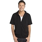 Cottonhood Unisex Short Sleeve Zip Up Hoodie – Lightweight Jersey Knit Short Sleeve Sweatshirt for Men & Women