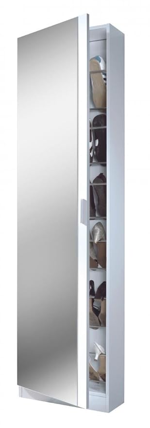 Arctic Tall High Gloss Mirrored Shoe Rack Cabinet Storage 6