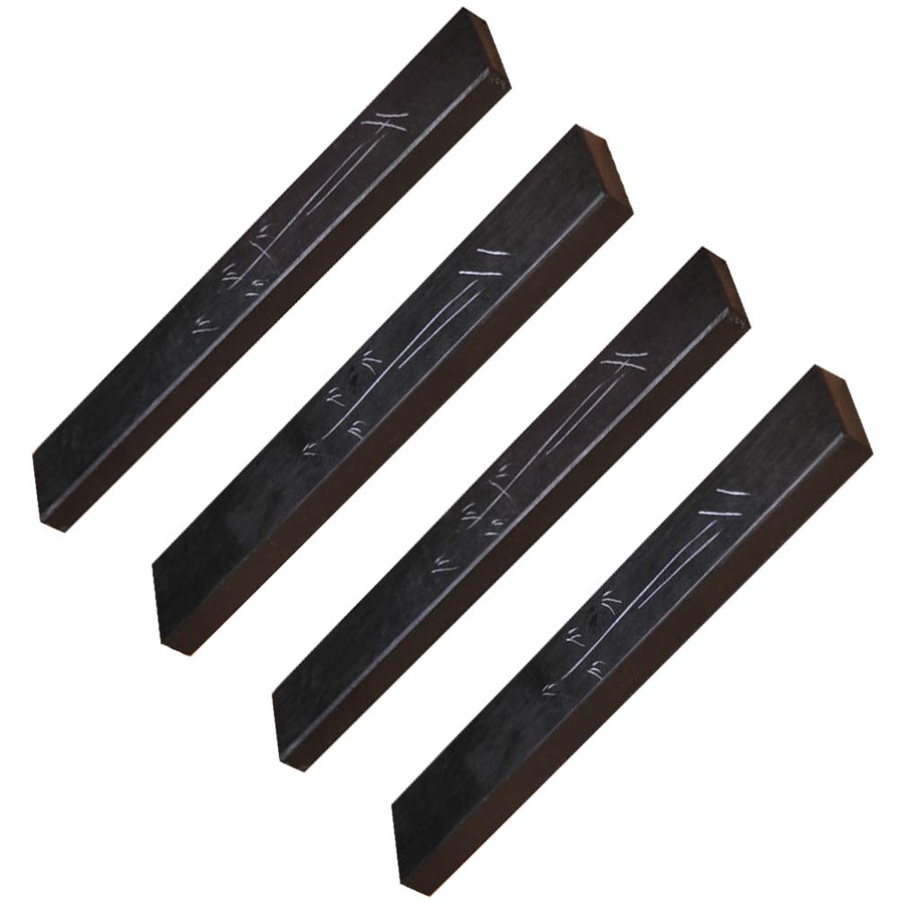 TOYANDONA 2 Pair Ink Stone Chinese Paper Weight Carved Natural Stone Calligraphy Brush Rest Holder for Panting Writing Sumi Drawing Black 18cm