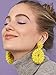 BEST LADY Statement Beaded Hoop Earrings - Fashion Bohemian Handmade Whimsical Drop Earrings for Women Jewelry, Idear Gifts for Mom, Sisters and Friends (Pink)