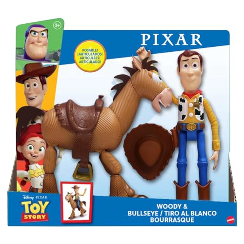 Mattel Disney Pixar's Toy Story 4 Woody and Buzz Lightyear 2-Character Pack, Movie-inspired Relative-Scale for Storytelling Play