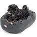 Majestic Pet 24 Inch Suede Calming Dog Bed Washable 24x19x7 (Inch) – Cozy Soft Round Donut Dog Bed with Spine Support for Dogs to Rest Their Head - Pet Bed Small – Gray