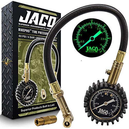 JACO BikePro Bike Tire Pressure Gauge - 60 PSI (MTB Series) | Presta + Schrader Air Chucks