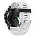 Band for Garmin Fenix 3 / Fenix 3 HR, Soft Silicone Wristband Replacement Watch Band for Garmin Fenix 3 / Fenix 3 HR Smart Watch (White)