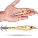 Sougayilang Luminous Squid Jigs Light umbrella Stainless Steel hook hard fishing lures 1.5 Squid Octopus Bait Lure jigging pack of 5