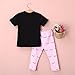Infant Toddler Baby Girls Boys Fox Printed Pant Sets Long Sleeve Carton Print Fox Leggings Clothes (Label90 / Age.12-18mos, Black + Pink)