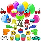 50 Pack! - Easter Large 2.7 Inches Eggs, Bright & Colorful, Filled with 50 Different Prize Toys - Unique Surprise Egg Stuffers, Fantastic Easter Present / ideal for Egg Hunt Gifts & Basket Supplies