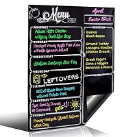 Weekly Dry Erase Planner Board Calendar Fridge Magnet - 7 Day Magnetic Chalkboard Style Healthy Family & Grocery Coupon Organizer for Fridge - Buy Once & Use Forever! - Great Design