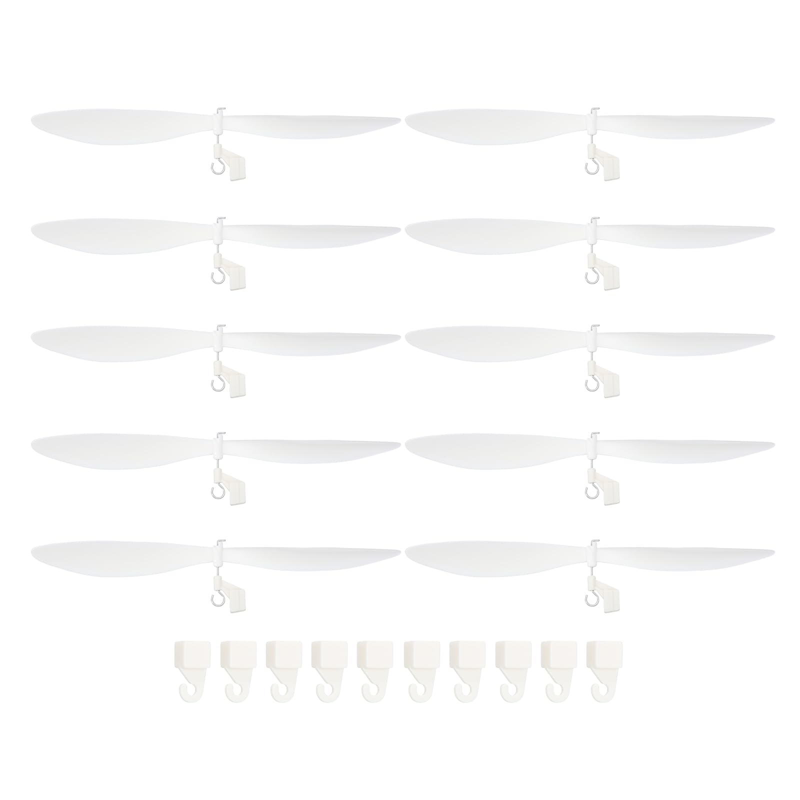 sourcing map Plastic Propeller, Propeller Props Blade with Hooks Helicopter Kit 7" Fold Resistant for STEM Activities Powered Airplanes DIY Science(White, Pack of 30)