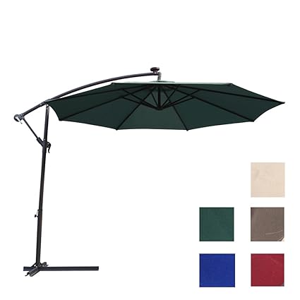 10 Ft Cantilever Umbrella Offset Hanging Patio Umbrella W Cross Base Garden Patio Umbrellas Umbrella