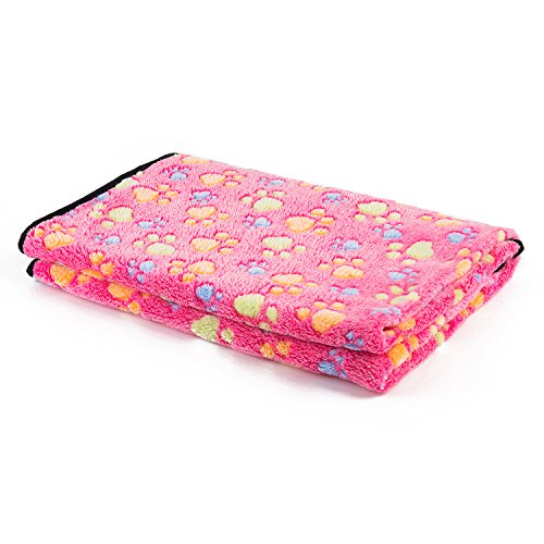 kiwitatá Dog Blanket Soft Pet Puppy Cat Cozy Sleeping Cushion Mat Washable Warm Bed Blankets Crate Pads for Small Animals (S, Pink)