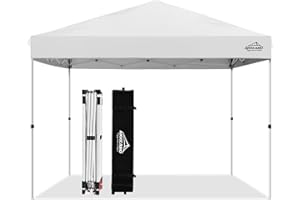AIGOCANO Pop up Canopy Tent,10x10 Instant Outdoor Canopy for Parties with Wheeled Bag,White