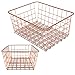 Vlish - 2 Rose Gold Wire Baskets, 2 Pack Wire Basket Set, Storage Decor Crafts Kitchen Organizer. Great for Closets, Cabinets, Pantries, Tables, Counter Tops, Office Storage