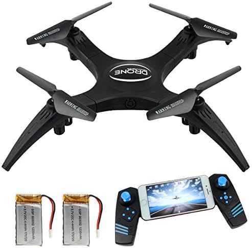 FPV Version Rc Drone with HD Live Video Camera, Quadcopter Headless Rotation Mode Remote Control DroneHelicopter with 2 Battery and 360 Flip Stunt, 10-12 Mins Flying Time Drones for Beginners Racing