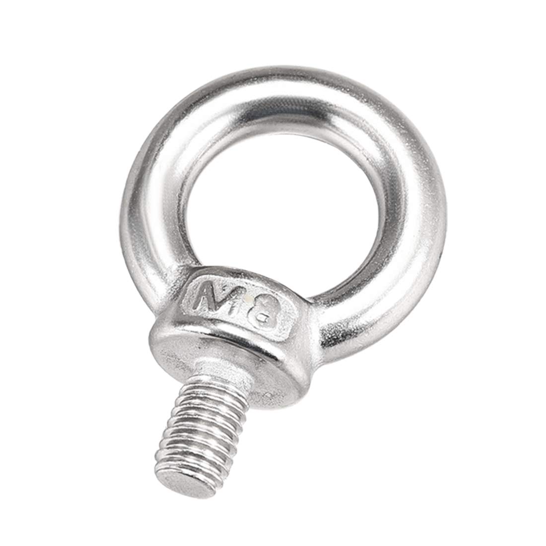 sourcing map Lifting Eye Bolt M8 x 14mm Male Thread 304 Stainless Steel for Hanging, Pack of 6