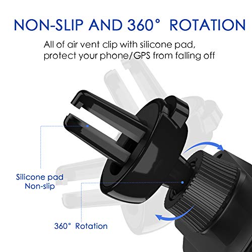Anumit Car Air Vent Mount Clip, 5Pcs Universal Car Vent Holder Clip Kit Replacement Cradle Kickstand Clamp with 0.67inch Ball Head, Fits Wireless Car Charger, Car Phone Holder, Garmin GPS and More