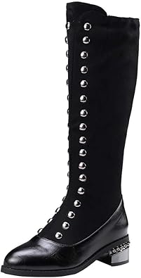 botas altas negras planas