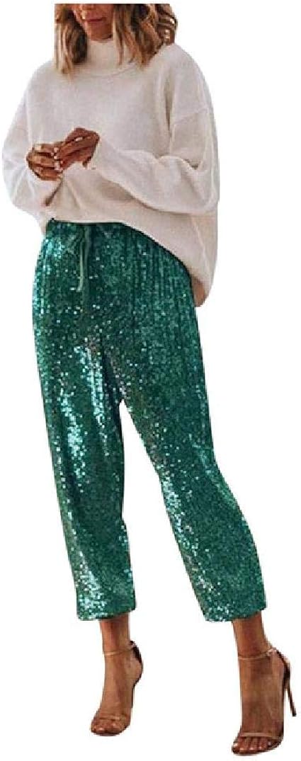 WAZHAKU Metallic Hose Herren - Glitzer Silber Hose Für Disco & 80er Party