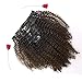 Anrosa Kinkys Curly Clip in Hair Extensions Human Hair 3C 4A Afro Kinky Curly Clip ins Natural Hair Real Remy Thick Human Hair Extensions for Black Women (14 inch, Ombre #1B/4)