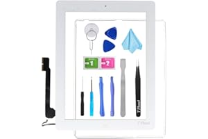 T Phael White Screen Replacement for iPad 4 A1458 A1459 A1460,iPad4 Touch Screen Digitizer Front Glass Assembly -Includes Home Button +Camera Holder+ PreInstalled Adhesive +Tools Kit