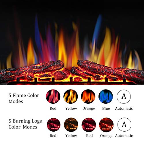 3 R+W+FLAME+Electric+Fireplace+Freestanding+750W+1500W