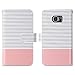 ULAK Galaxy S7 Edge Case, PU Leather Wallet Case with Credit Card Slot Magnetic Closure Flip Wallet Case Cover for Samsung Galaxy S7 Edge (Rose Gold/Black Stripe)