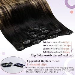 LaaVoo Clip in Hair Extensions Black Ombre Clip in